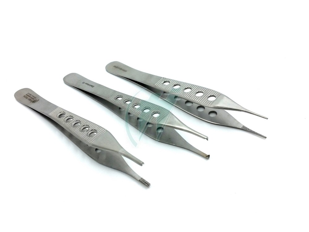 3 PCS ADSON TISSUE+BROWN+DRESSING FORCEPS 4.75" FINESTRATED