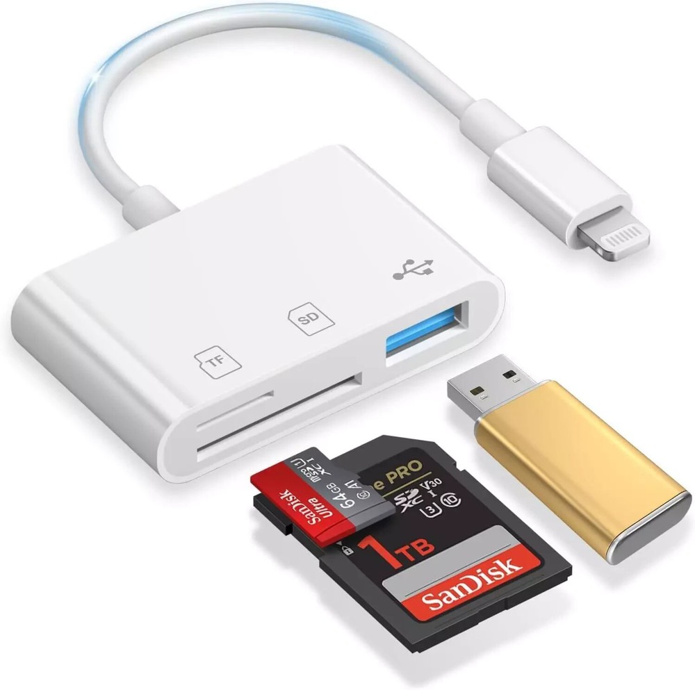 [Apple MFi Certified] SD Card Reader For IPhone, Lightning To SD Card Reader, SD