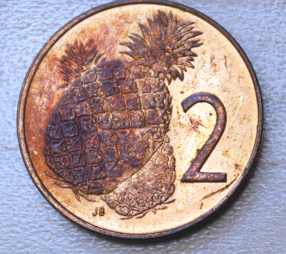 1974 Cook Islands 2 Cents Pineapples