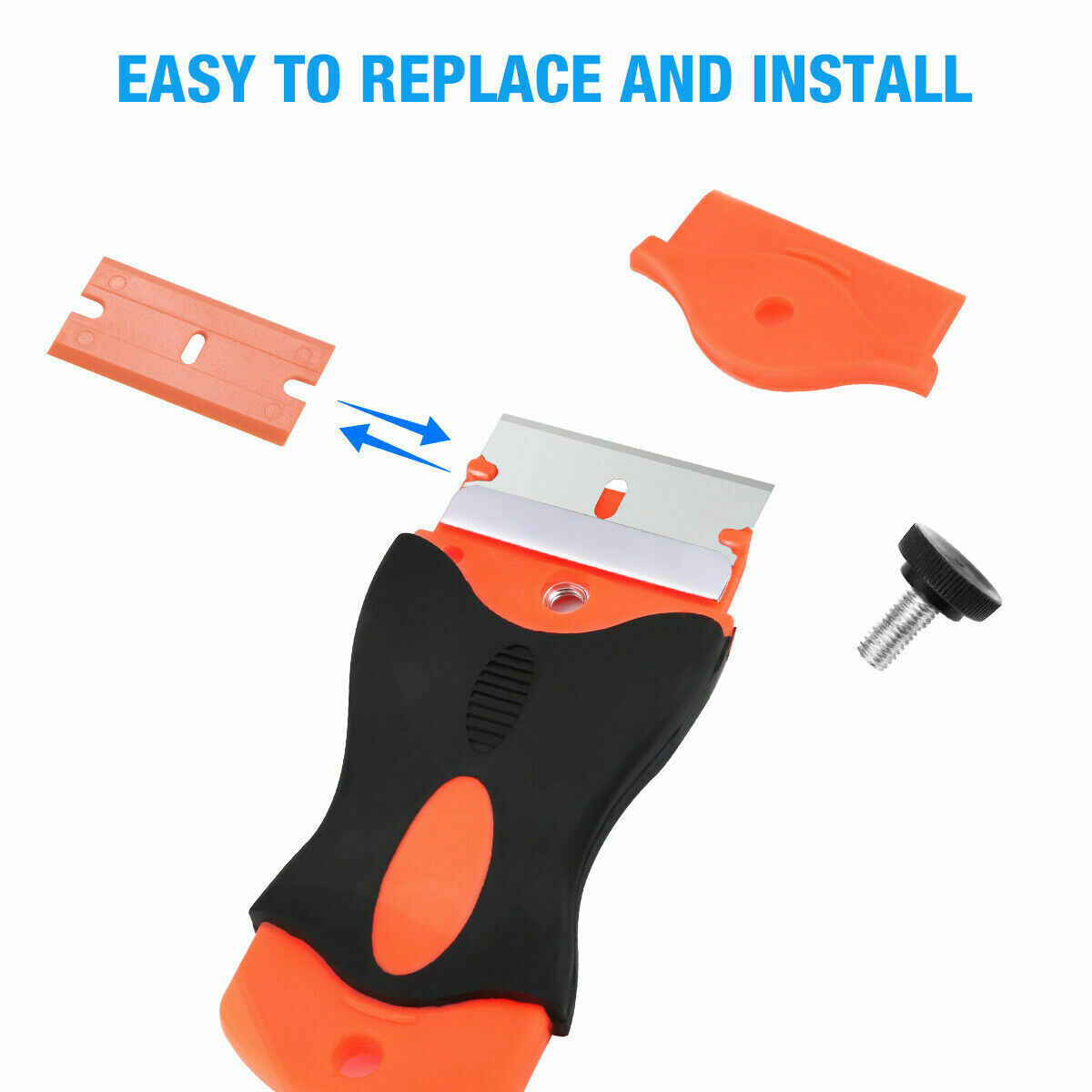 100 Pcs Plastic Razor Blades + 2 Razor Scraper Double Edged Sticker Removal Tool