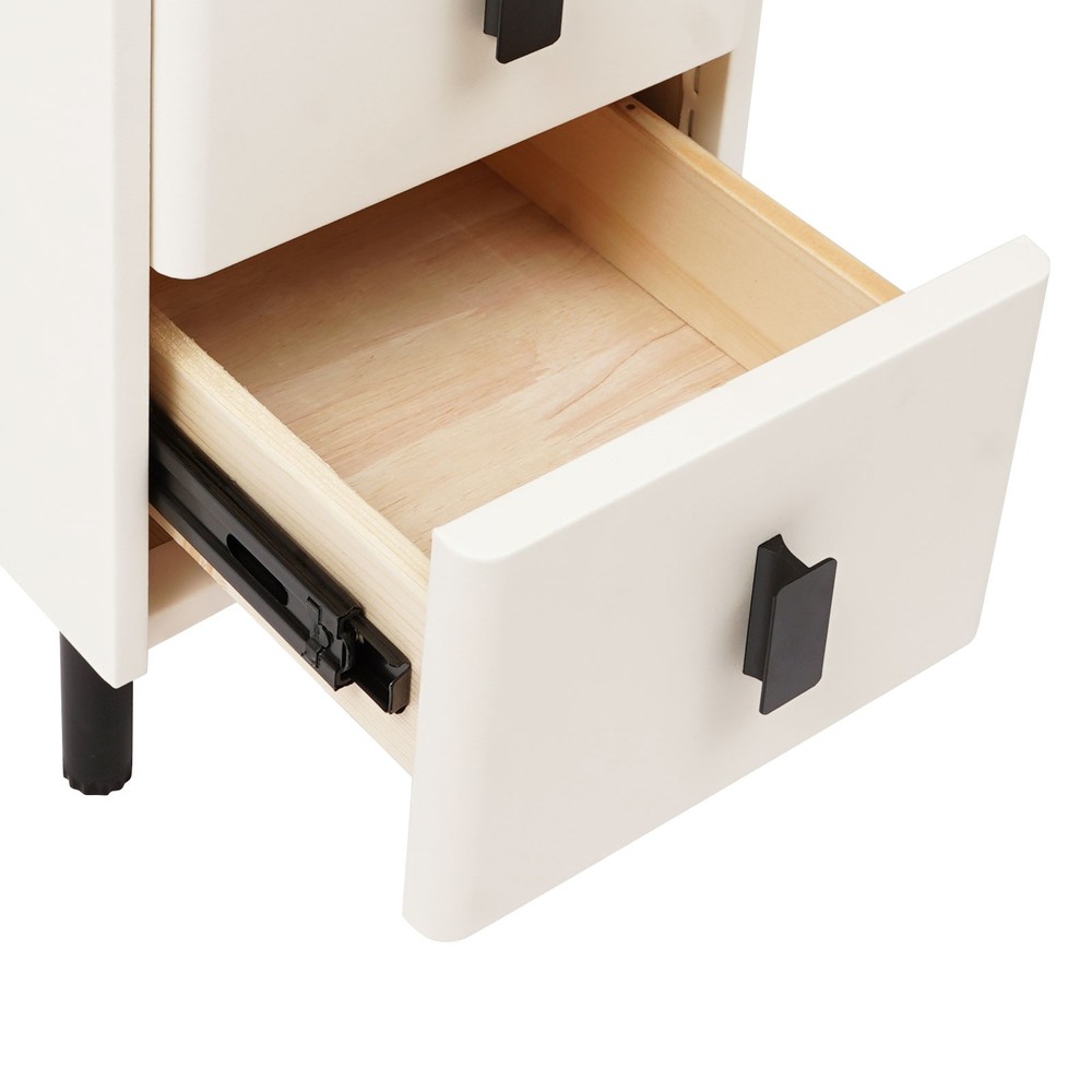 Smart Bedside Table Nightstands with Wireless Charging & LED Light & 2 Drawers