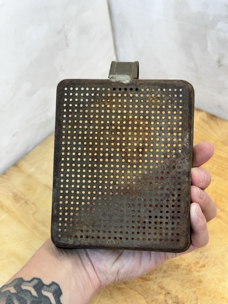 Antique Early Tin Strainer Square #1439