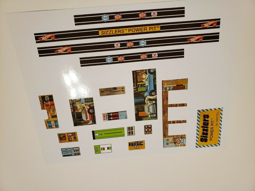 Hot Wheels Sizzlers Power Pit Stickers Decals