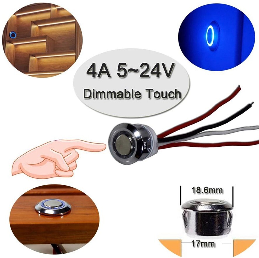 NEW! 12VDC Touch Switch + Dimmer Controller For LED Strip Light DC 5V -24V 2pcs