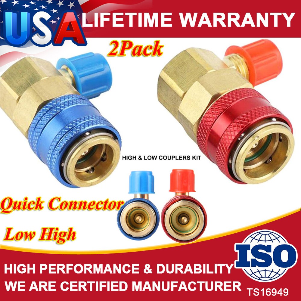 Refrigeration AC Manifold Gauge Conversion Kit High Low Angle Quick Adapter ACME