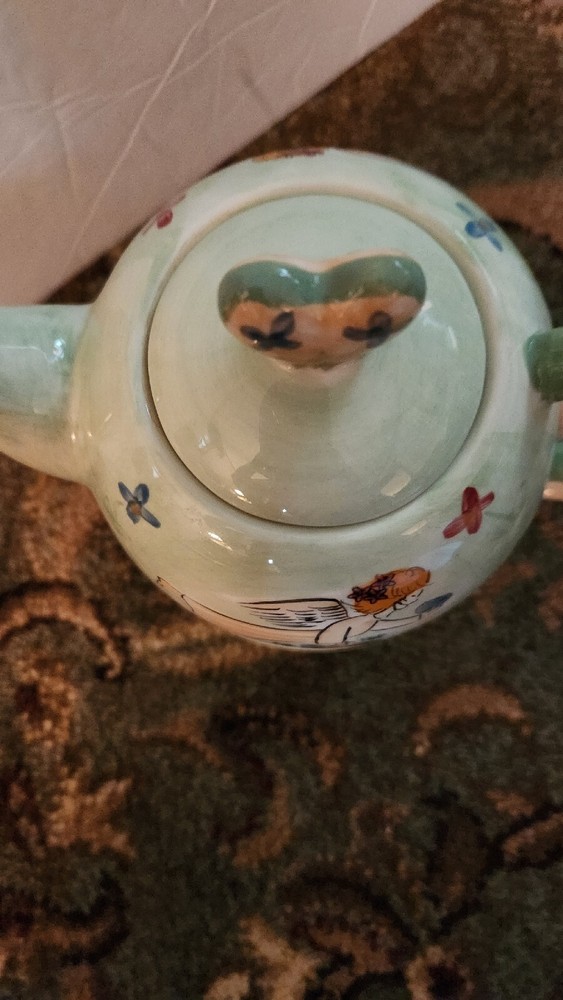 Beautiful Green Mesa International Angel Stackable 3pc Tea Pot Set!