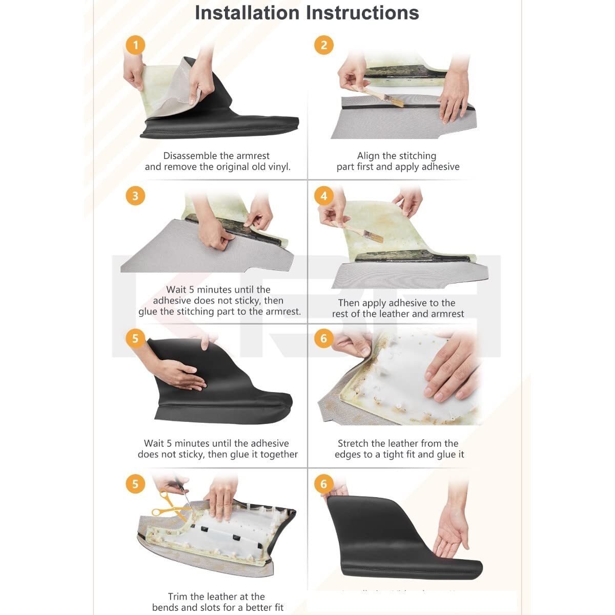 2Pc For Honda Odyssey 2011-2017 Door Armrest Replacement Cover Leather Dark Gray