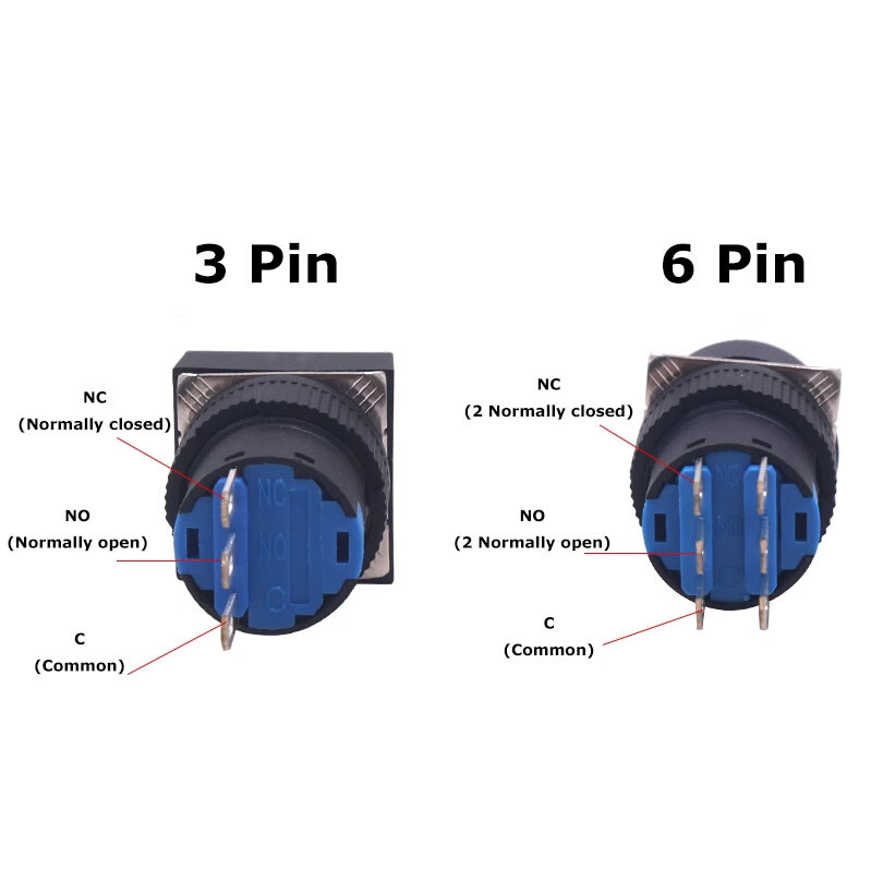 LA16 Key Switch 2/3 Position Latching Round/Square/Rectangular Lock+Keys