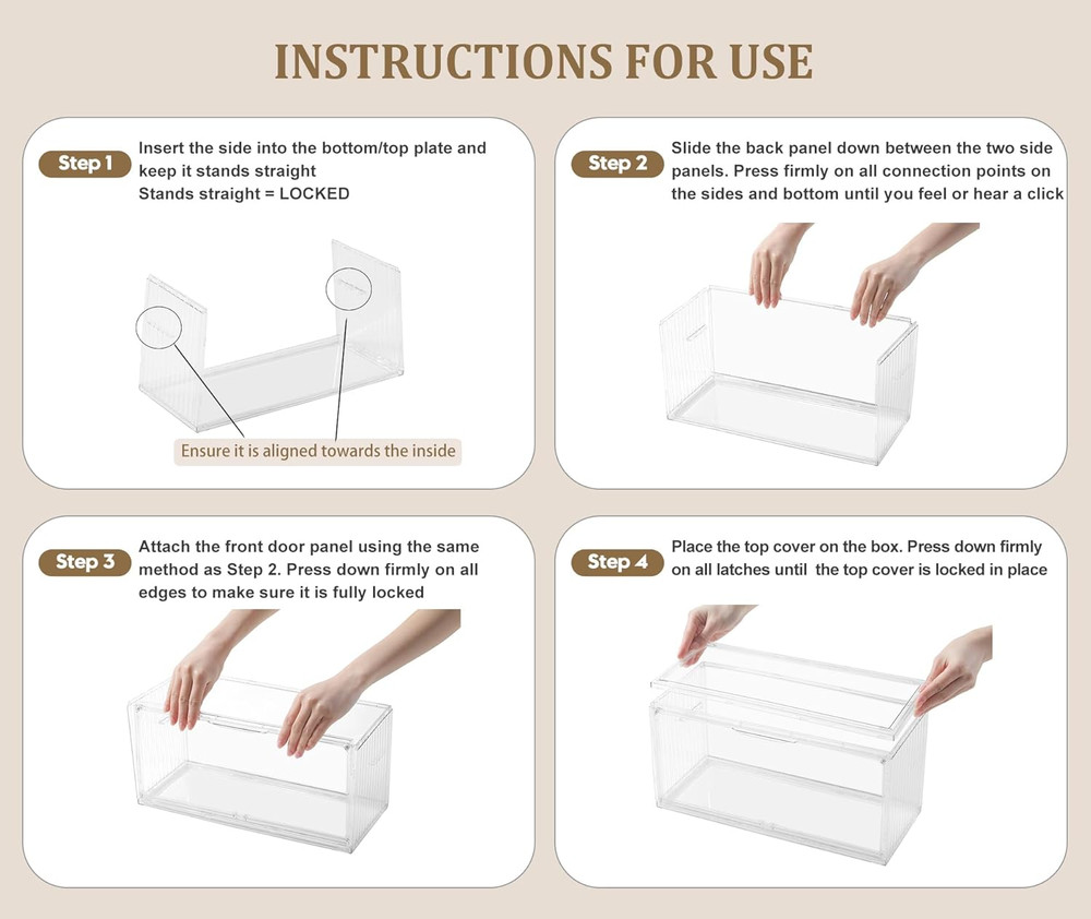 2-Pack Clear CD Storage Box, Stackable CD Case Holder with Full-View Design, Har