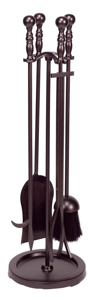 Dagan Five Piece Fireplace Tool Set, Bronze