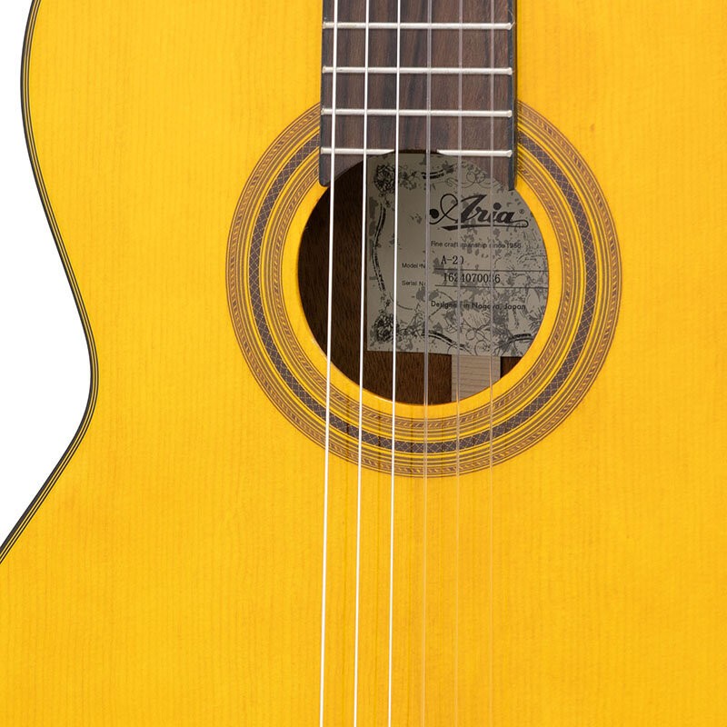 ARIA A-20S Classical Guitar Solid Spruce Top Sapelli Back & Sides with Soft Case