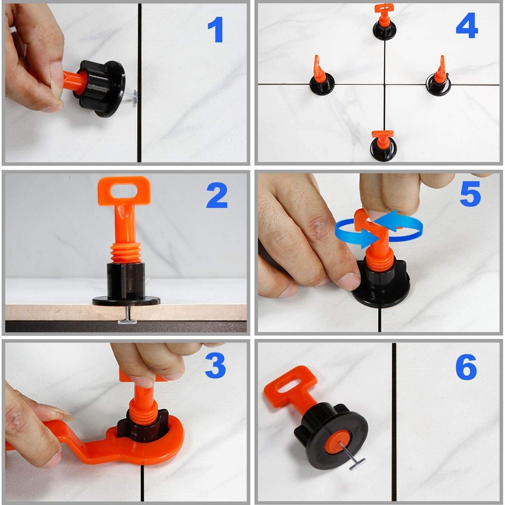 Tile Leveling System Kit with 200pcs Tile Leveler & 4 Special Wrenches & 1000...