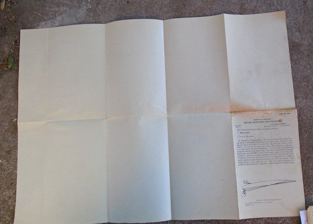 TM 21-300 C-1 poster for testing side vision for drivers