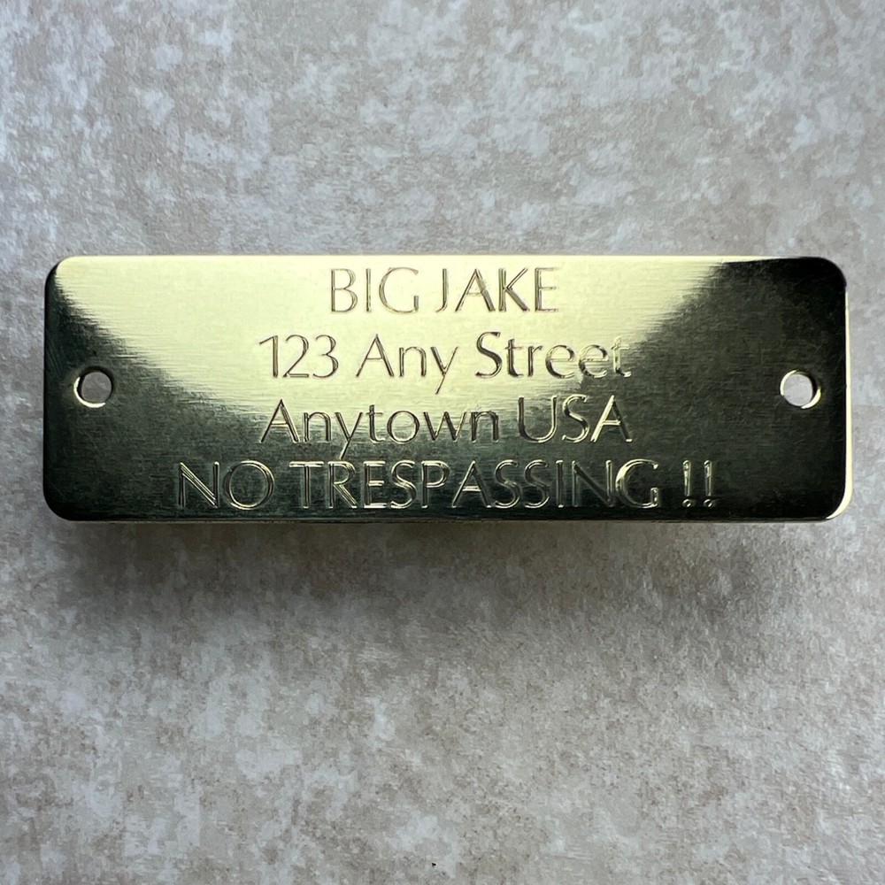 Custom Engraved Tags Personalized NAME PLATE ID Tags NAME PLATE BRASS LARGE