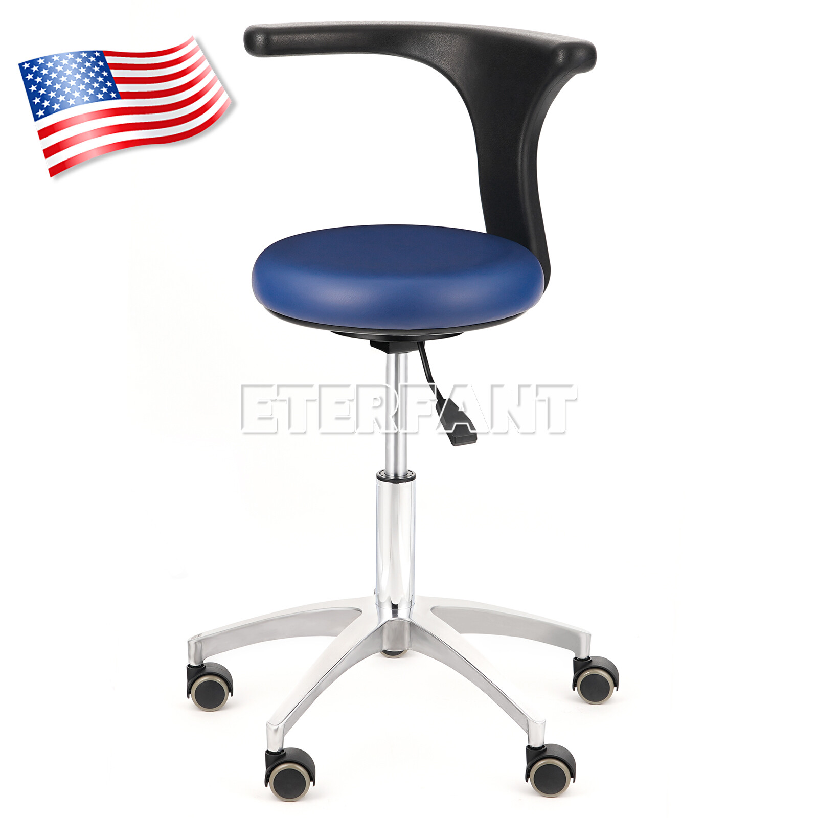 ETERFANT Adjustable Dental Doctor Assistant Stool Mobile Chair PU Leather