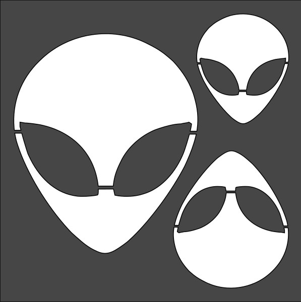 Plastic Stencil - Alien Face Head (SA233) (10" or 12")