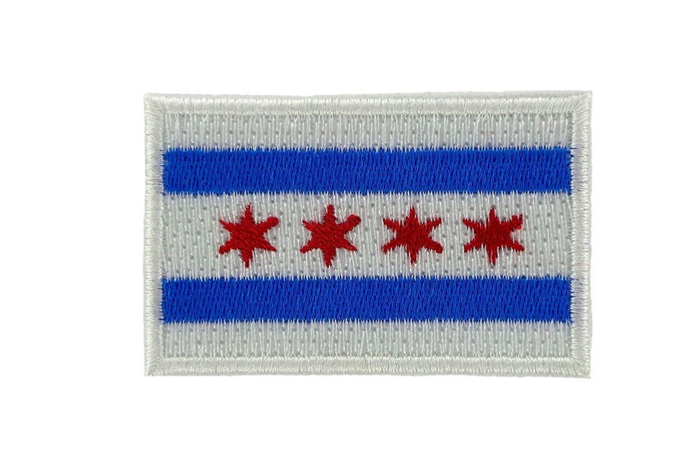 Embroidered Patch Chicago USA Flag Iron-On Backpack