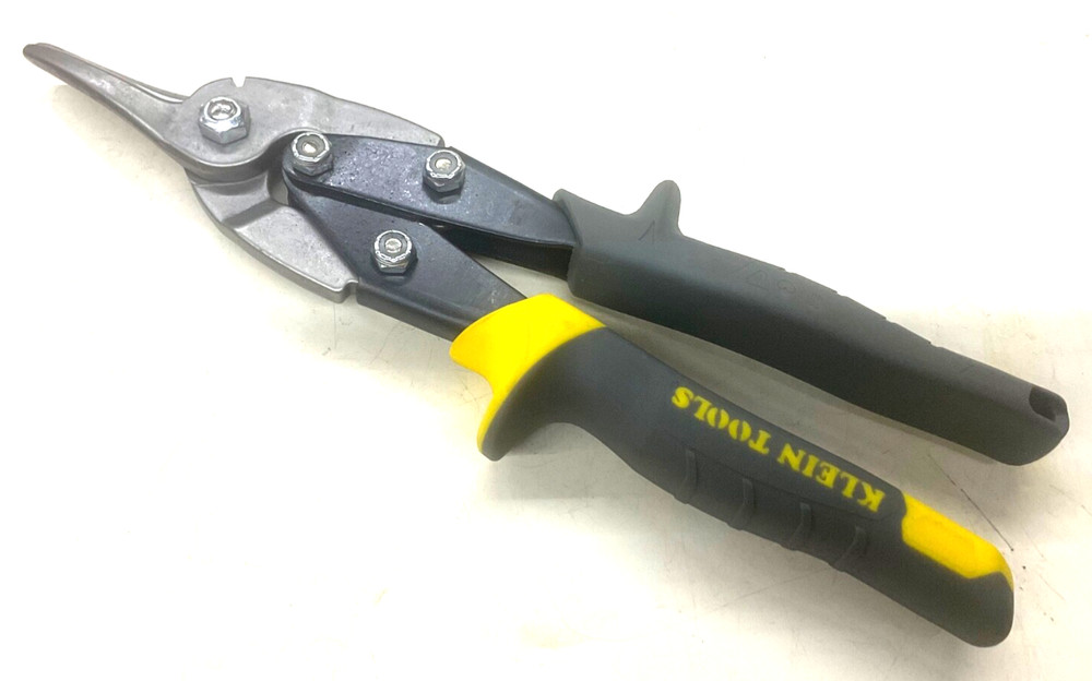 KLEIN TOOLS AVIATION TIN SNIPS w/ WIRE CUTTER, STRAIGHT CUT, 1202S