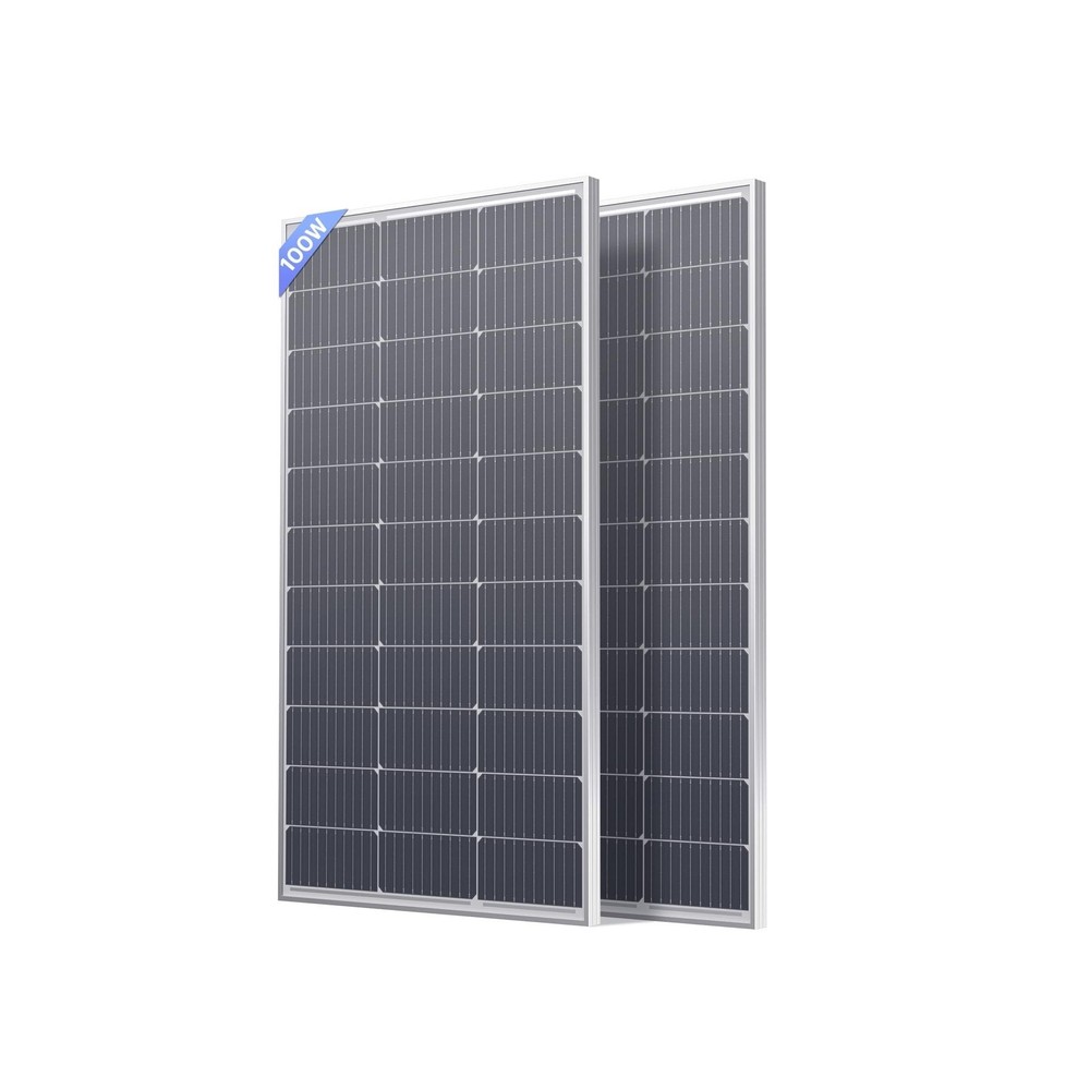 200W Solar Panel, 2Pcs 12V 100 Watt Solar Panel, Over-Power Design, High Effi...