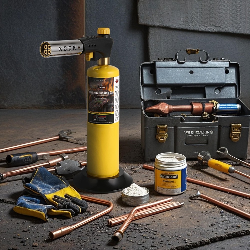 Propane Torch Head,Powerful 4-Flame Blow Torch Head Trigger Start Propane Tor...