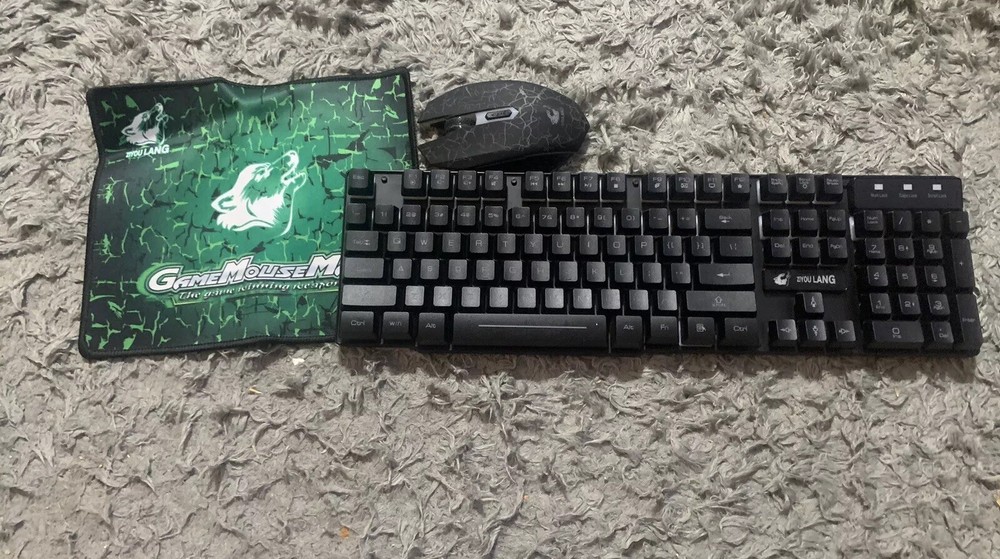 Rainbow Backlit T3 Keyboard & Mouse Black