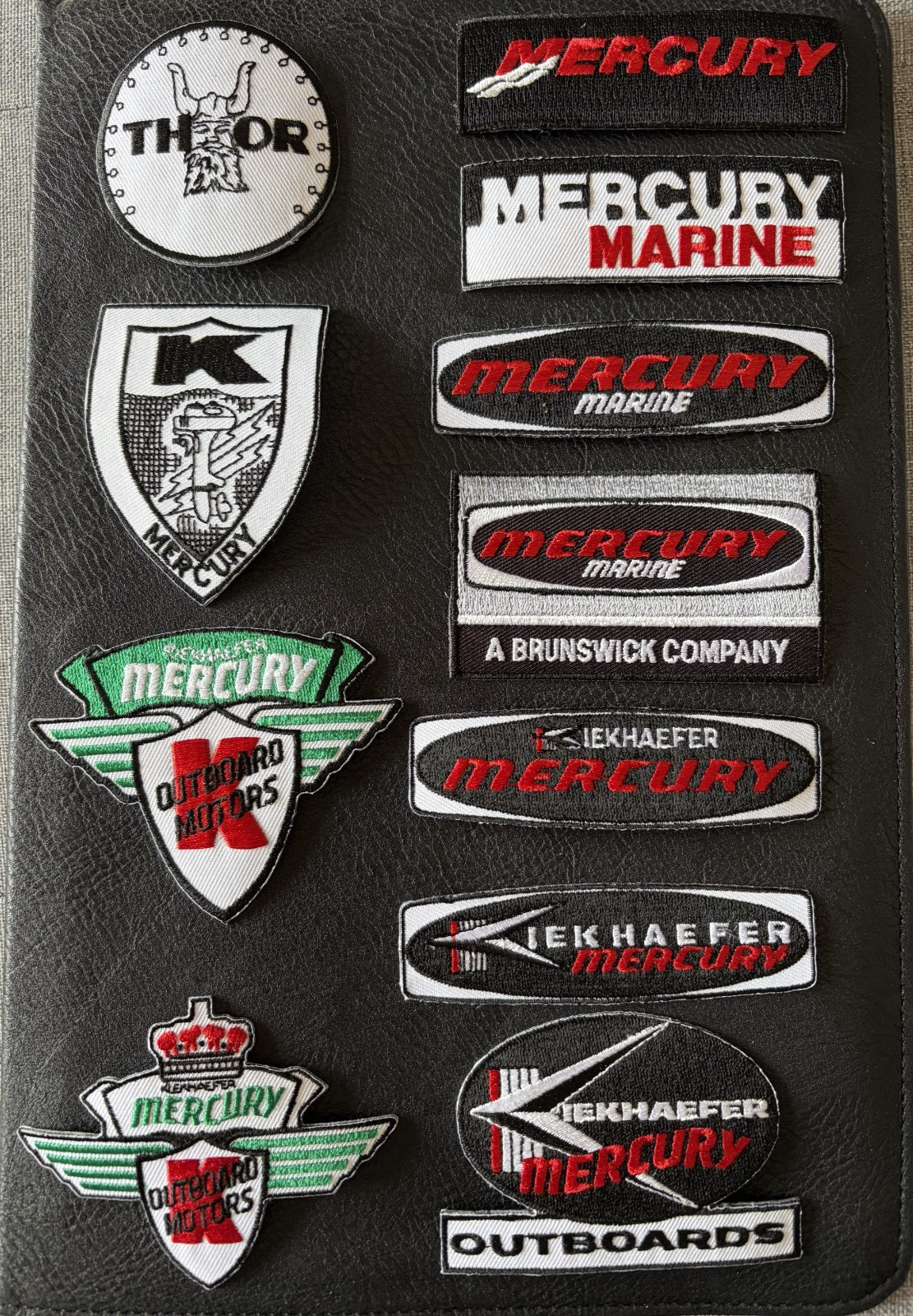 Vintage Mercury Marine Patches (Iron On) from Kiekaefer to Brunswick Lot-11