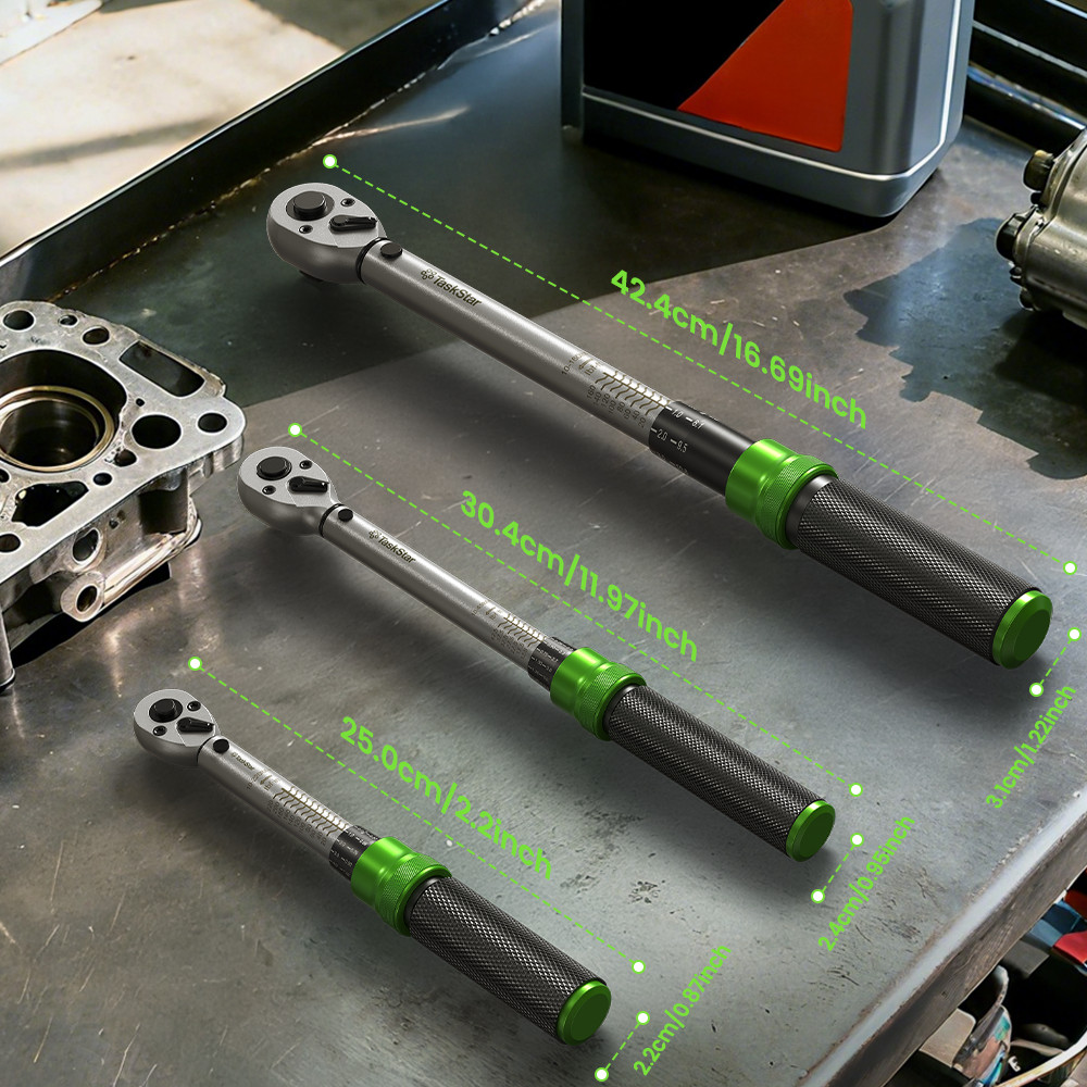 1/4''/3/8''/1/2'' Drive Torque Wrench Set Click Torque Wrench Adjustable 72Tooth