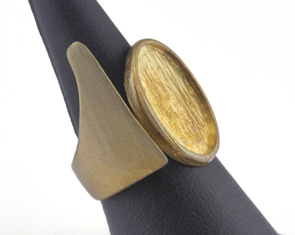 Ring Adjustable Ring Bezel - Raw brass (18mm 7.5US inner size - Adjustable )2851