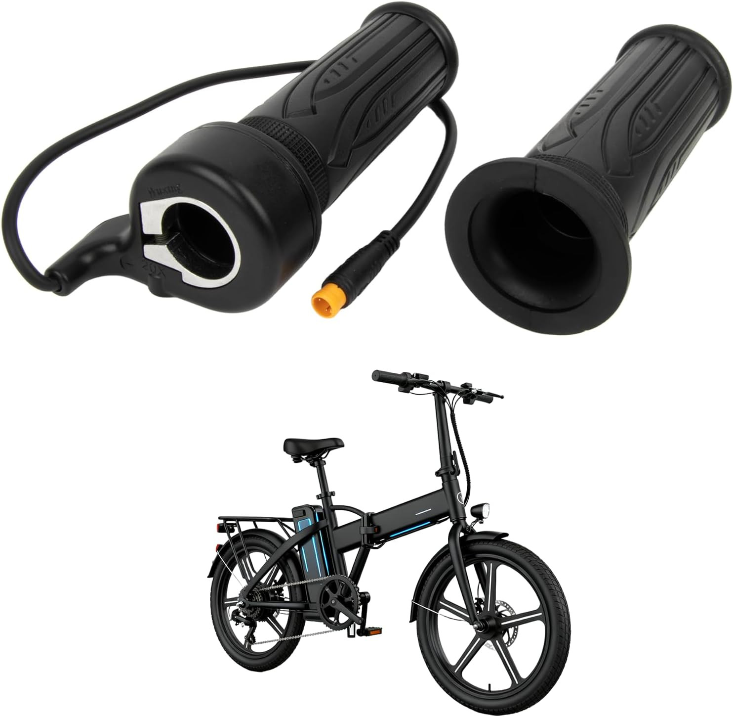Full Twist Throttle Ebike, 12V-72V 3 Pin Full Twist Throttle for 22.2Mm Handleba