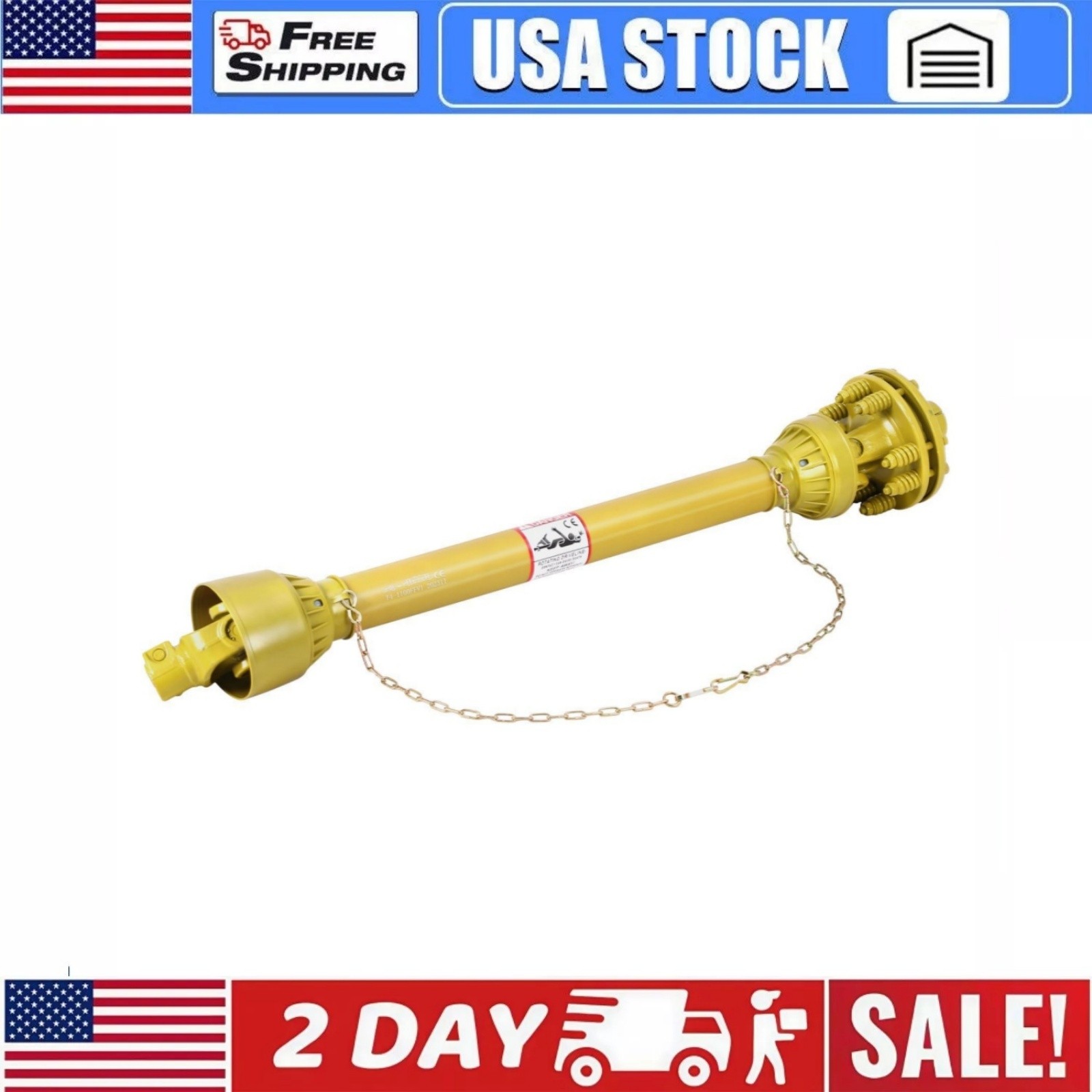 1-3/8" PTO Drive Shaft & Slip Clutch, 31.5"-41" 6 Spline Both Ends PTO Friction