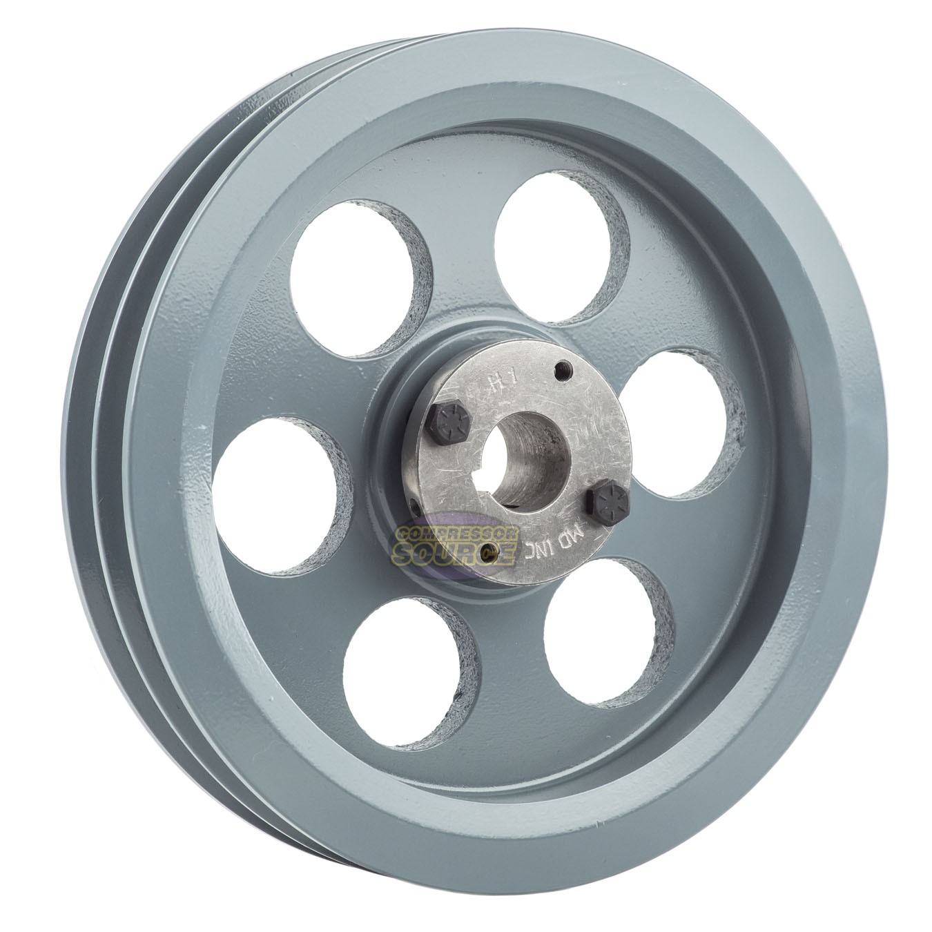 Cast Iron 8.75" Dual Groove Pulley Belt B Section 5L with 1" Sheave Bushing