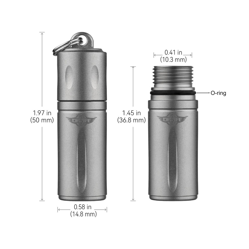 OKNIFE Otacle H1 Mini Keychain Pill Holder, Titanium Container...