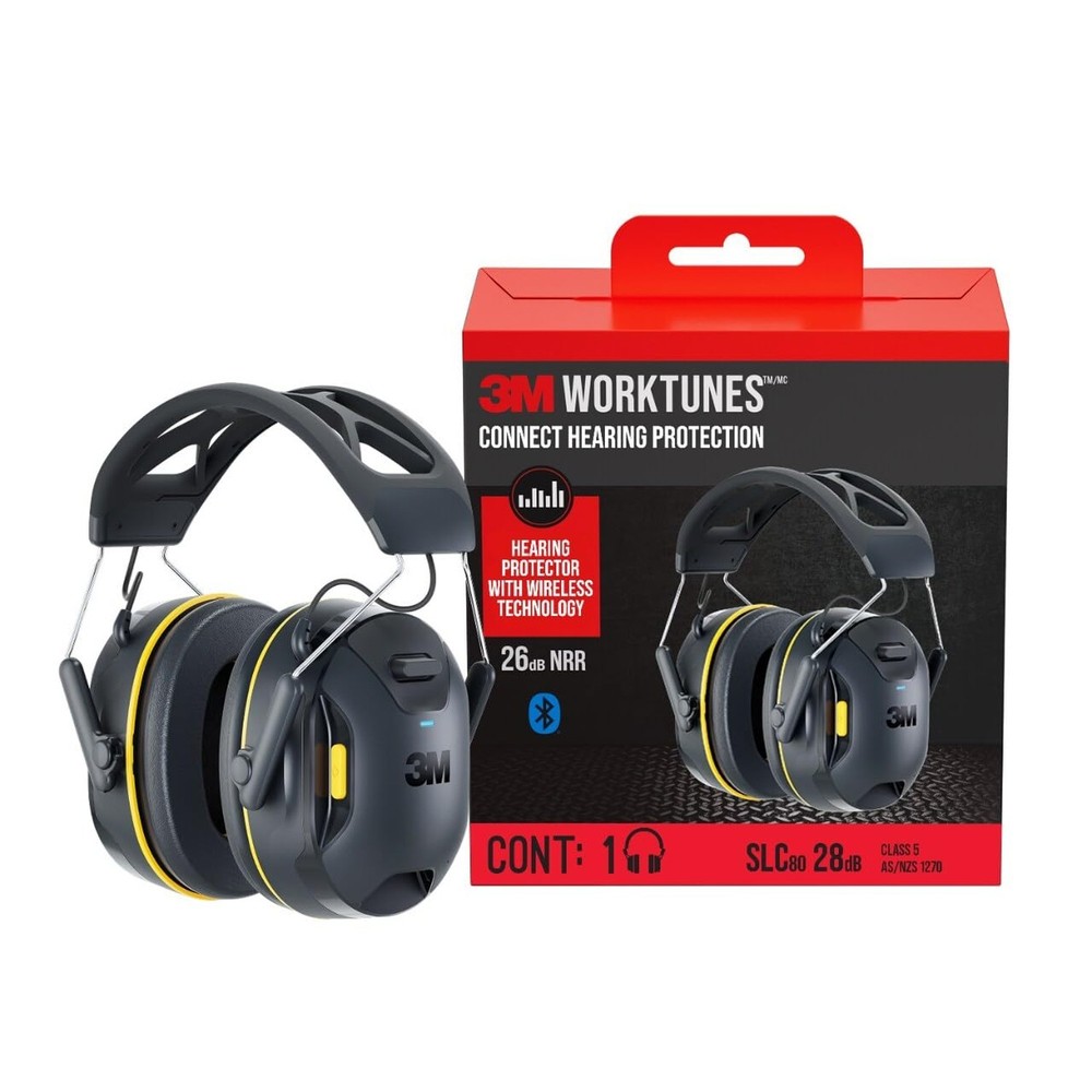 3M WorkTunes Connect Wireless Hearing Protector with Bluetooth Technology, Bl...