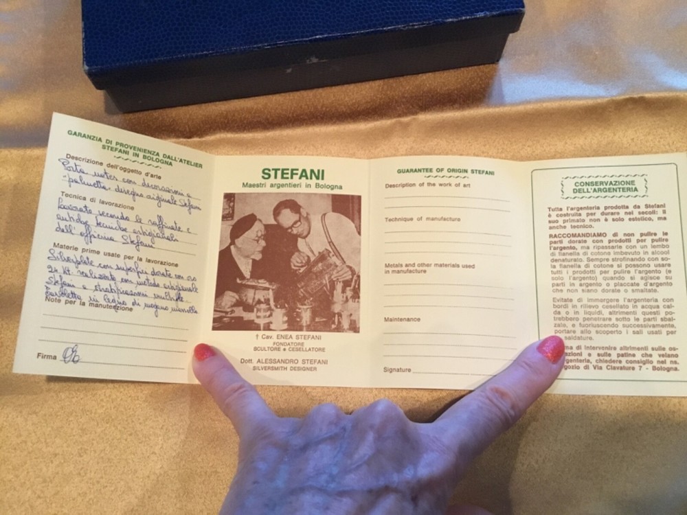 Stefani Bologna Master Silversmith Desk Note Pad~ Signed