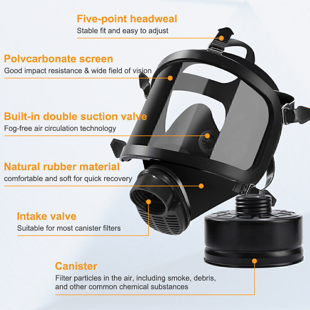 Full Face Gas Mask, Gas Masks Survival Nuclear and Chemical with 40Mm Activated