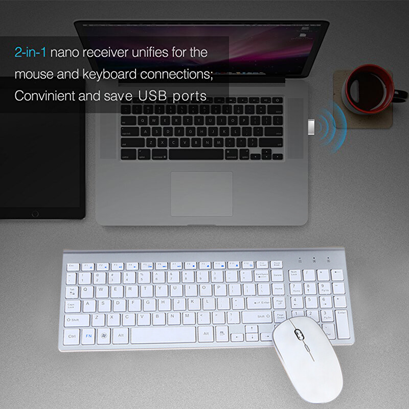 Mini Wireless Keyboard And Mouse Set Waterproof 2.4G For PC Laptop Mac Computer