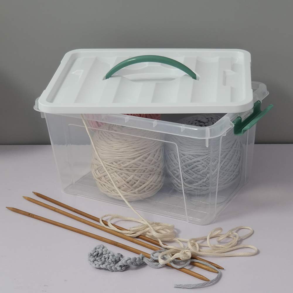 14 Quart Clear Storage Bins with Lid and Handle, Multipurpose Stackable Plast...