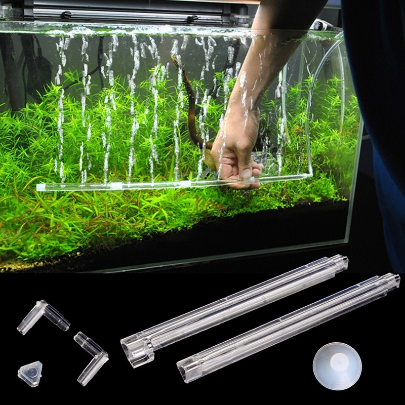 Plastic Aquarium Fish for Tank Curtain Air Vent Bubble Bar Release Diffuser Set