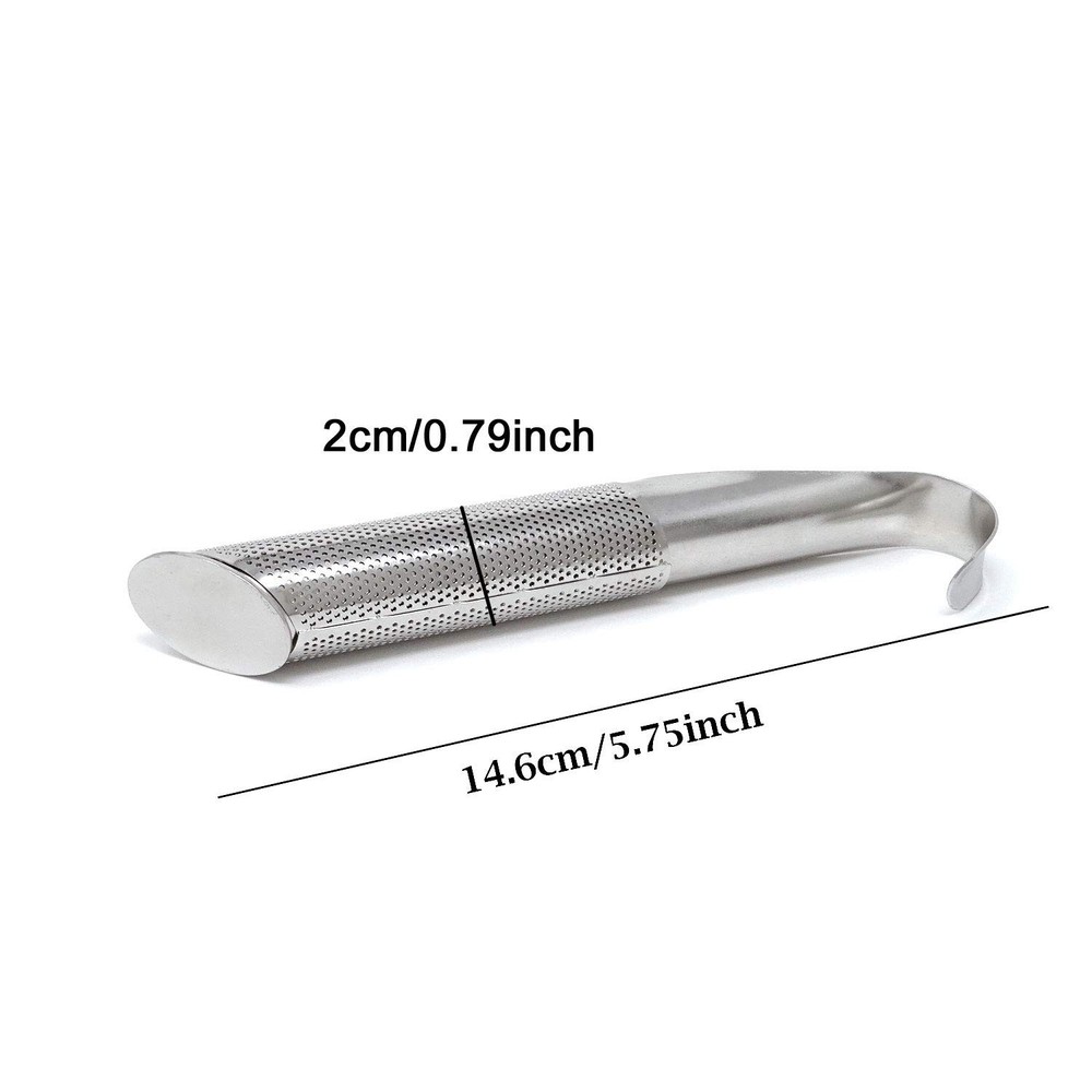 Stainless Steel Tea Infuser Strainer Filter Stick Pipe Hook 2 PCS