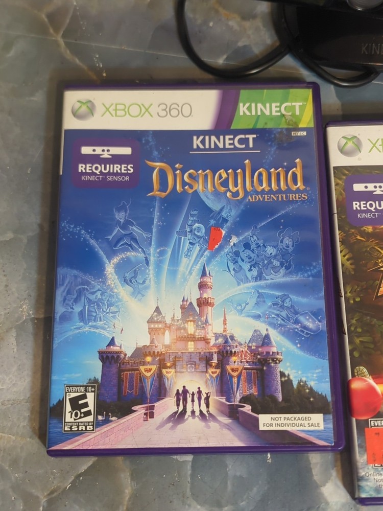 Microsoft Xbox 360 Kinect Sensor + Disneyland & Adventures Game Bundle