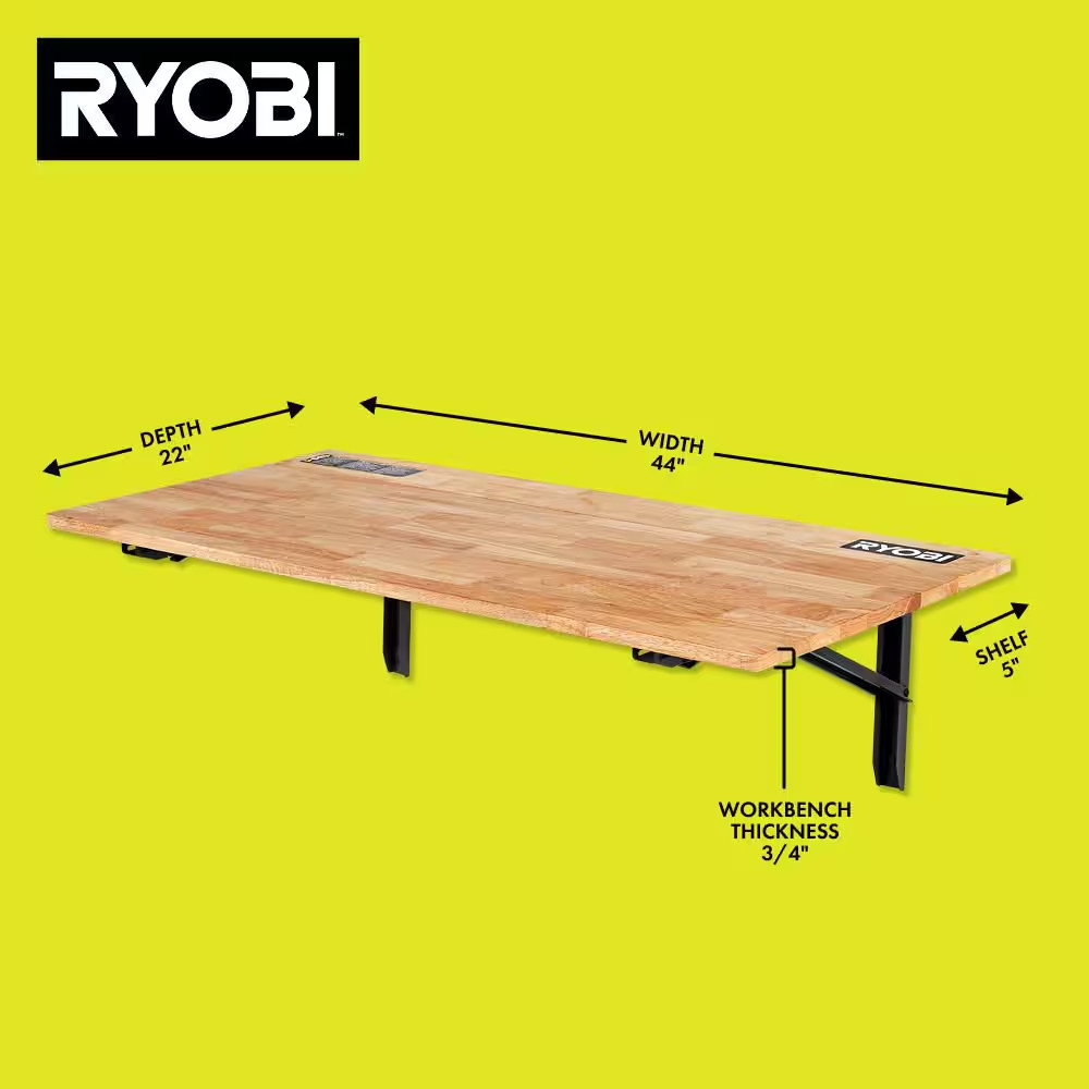 RYOBI Stowaway Wall Mounted Folding Workbench Table