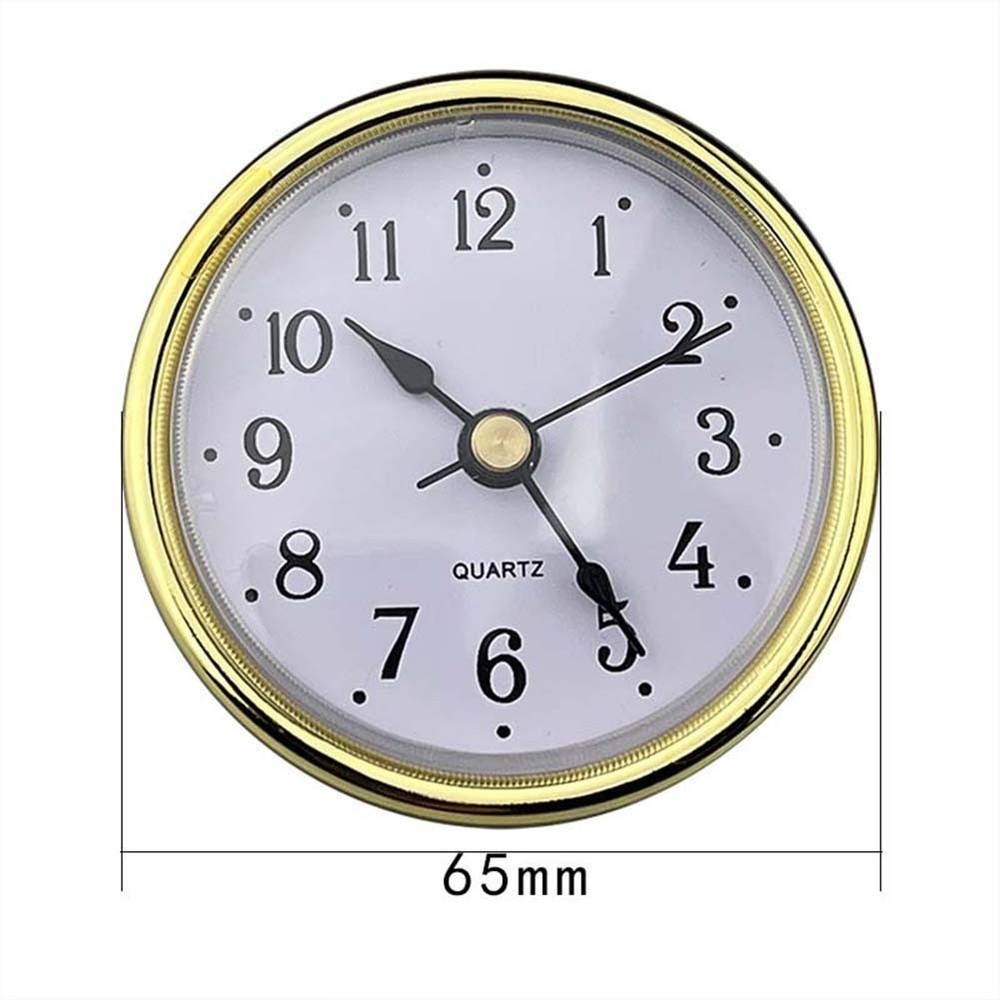 65MM Quartz Clock Insert Gold Border Arabic Numbers DIY Replacement