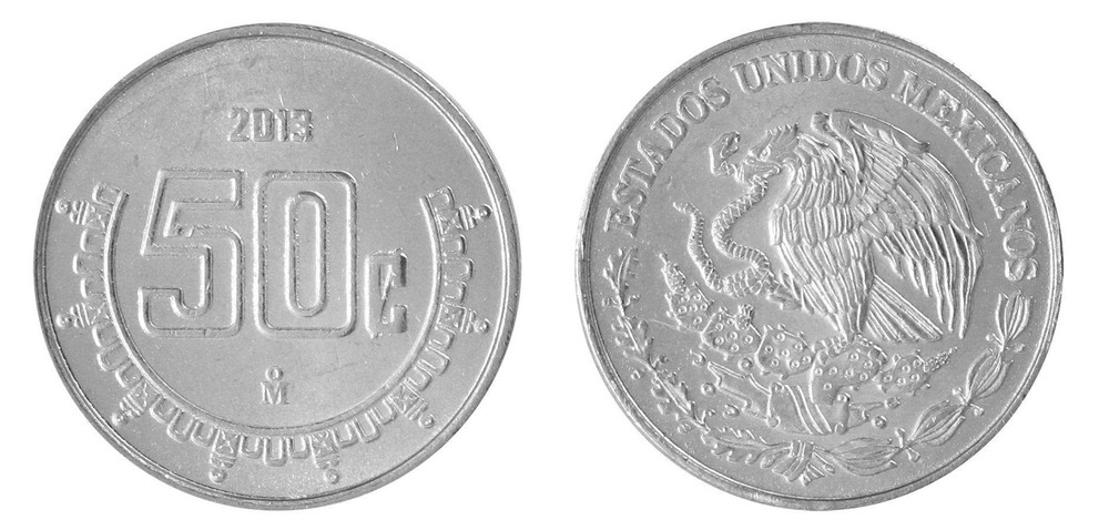 Mexico 50 Centavos, 2013, KM #936, Mint X 10 PCS