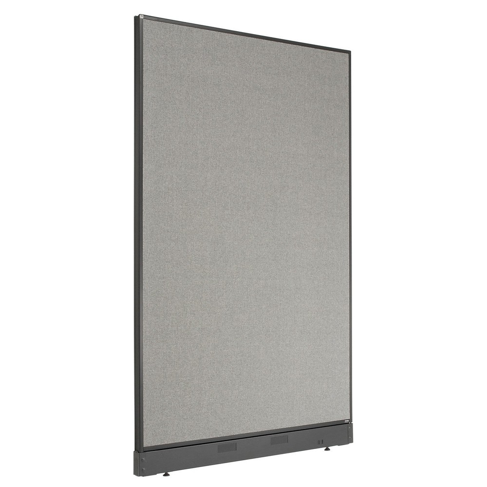 48-1/4"W x 76"H Office Partition Panel with Pass-Thru Cable Gray