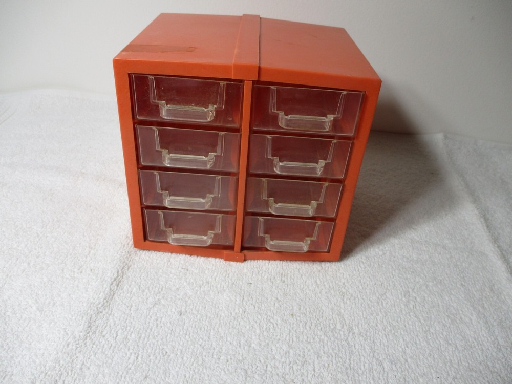 VINTAGE 8 DRAWER STORAGE CABINET ORGANIZER STACKABLE