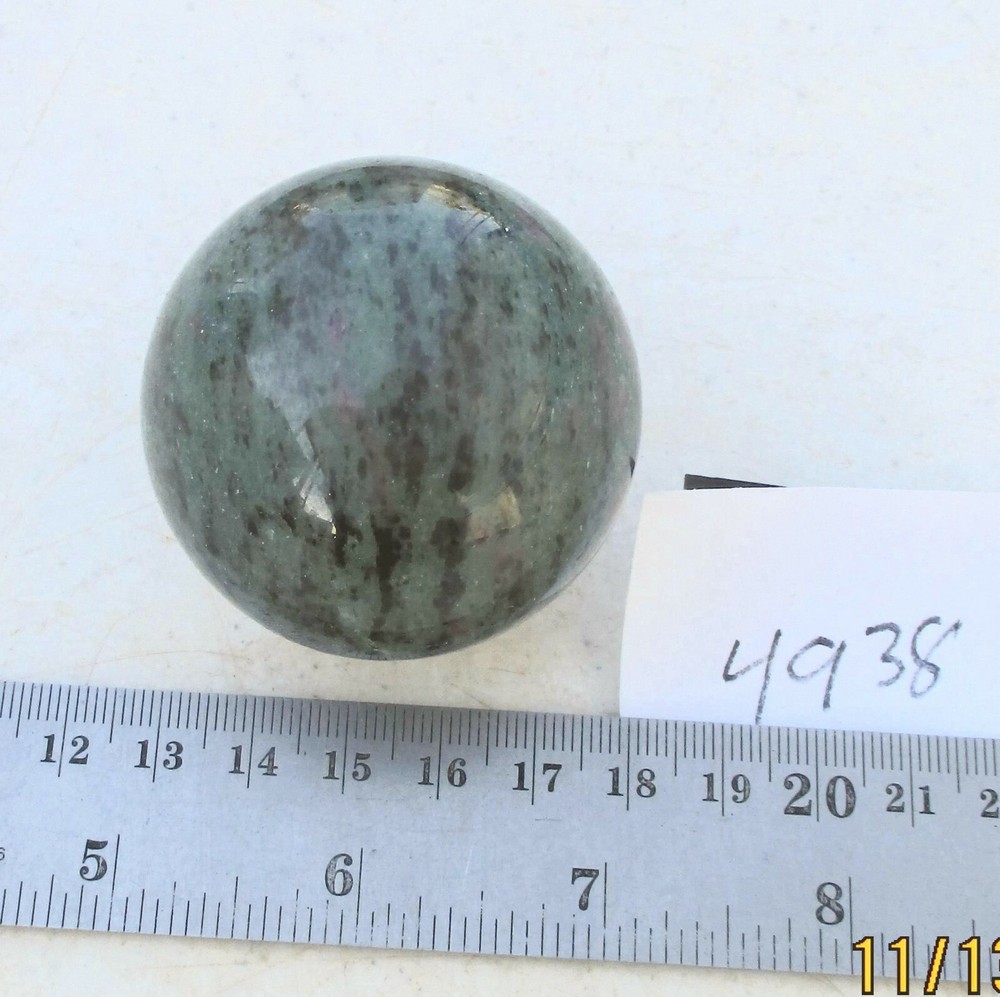 Fluorescent Ruby in Zoisite 50mm Sphere for Home Decor or Gift Idea 4938