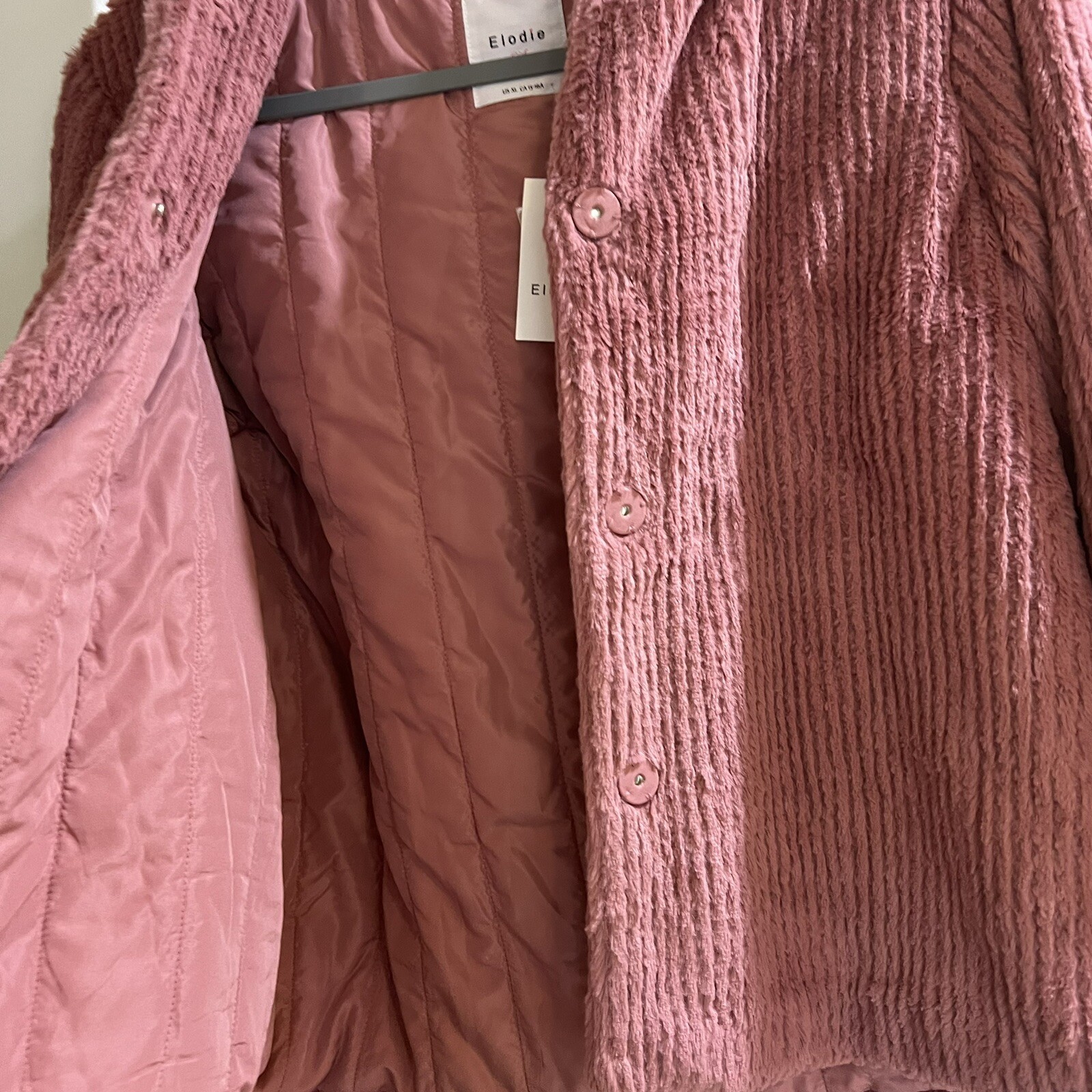 Elodie NWT Faux Fur Hooded Jacket Girl Size XL, Fluffy Mauve Kid Coat