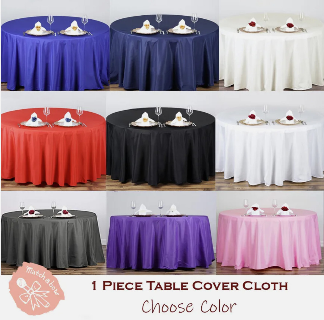 10 pc Round Tablecloth Table Cover Party Wedding Linen Colors Choose Size Color
