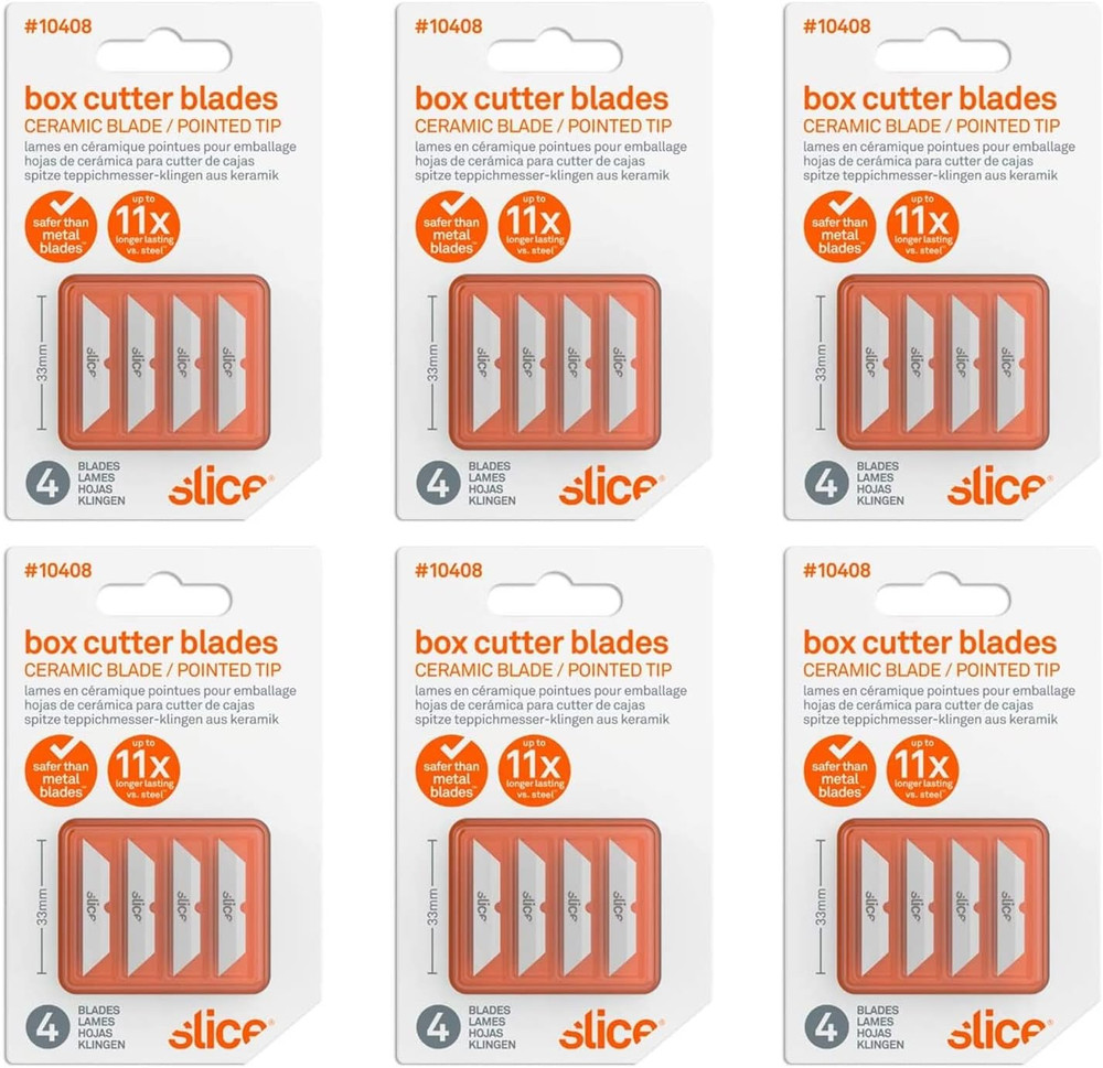 Durable 24-Pack Replacement Ceramic Blades with Pointed Tip - 11X Longer Life