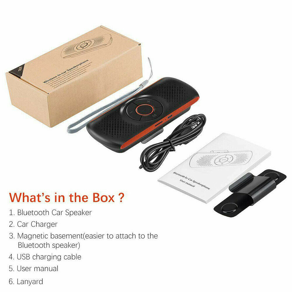Wireless Bluetooth Car Speaker Phone Hands-free MP3 Kit Sun Visor Clip Drive